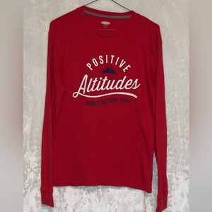 Positive Attitude Red Men’s Long Sleeve Shirt